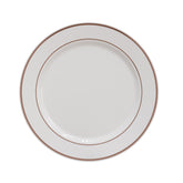 10.25 In. White/Rose Gold Line Design Plates | 40 Count