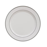 10.25 In. White/Silver Line Design Plates | 40 Count