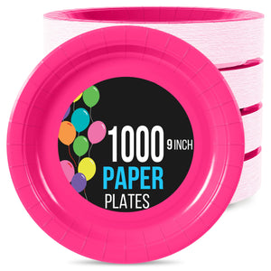 9 In. Cerise Paper Plates | 1000 Count