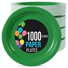 9 In. Emerald Green Paper Plates | 1000 Count