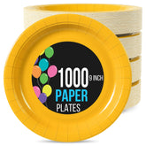 9 In. Yellow Paper Plates | 1000 Count