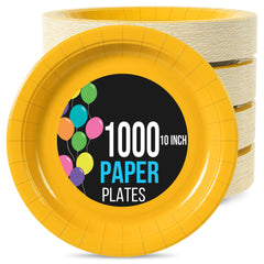 10 In. Yellow Paper Plates | 1000 Count