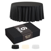 108 In. Premium Round Black Plastic Table Covers | 6 Pack