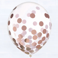 Rose Gold Confetti Latex Balloons, 12-inch, 6-ct - Pack of 2