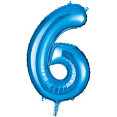 Royal Blue Number 6 Foil Balloon - Case of 48