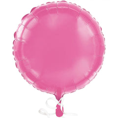 Bright Pink Foil Round Balloon - Pack of 12