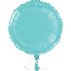 Caribbean Blue Metallic Foil Balloon - 18 Inch Round - Case of 72
