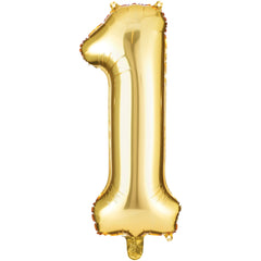 Metallic Gold Number 1 Foil Balloon - Case of 72