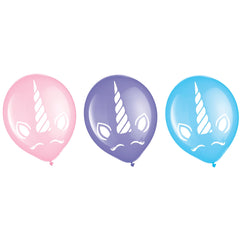 Enchanting Unicorn Latex Balloons - 12-inch Pastel, 100-ct - Pack of 5
