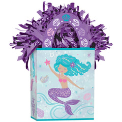 Shimmering Mermaids Gift Bag Shaped Balloon Weight, Purple/Blue, 5.5-in - Pack of 6