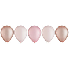 Round Pearl Latex Balloons, Pink/Rose Gold, 11-inch, 15-ct - Pack of 9