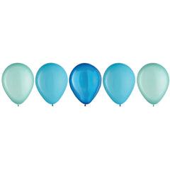 Latex Balloons, Round Pearl, Blue/Teal, 11-inch, 15-ct - Pack of 9
