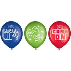 Gamer Party Printed Latex Balloons - 12ct - Case of 8