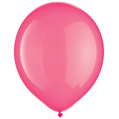 Bright Pink Latex Balloons - 15 Count - Case of 8