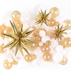 Gold Foil Starburst Balloon Set - Pack of 6