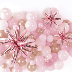 Elegant Rose Gold Starburst Balloon Clusters - Pack of 6