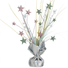 Silver Foil Spray Decorations, 12-in - Case of 72