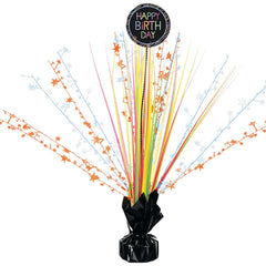 Neon Lights Birthday Centerpiece Spray - Pack of 6