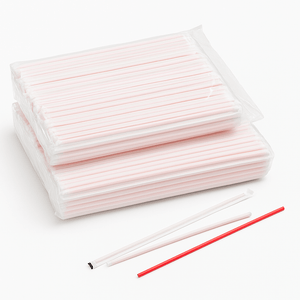 Dixie® 12 In. Giant Wrapped Plastic Straws Red Bagged | 1200 Count