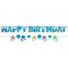 Baby Shark Happy Birthday Banner, Blue, 10.5-foot, 2-ct - Case of 48