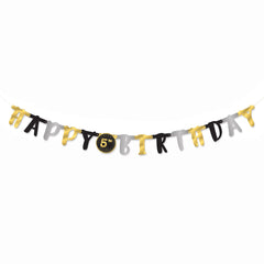 Add an Age Confetti Wishes Happy Birthday Banner - Pack of 3