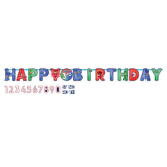 PJ Masks Happy Birthday Banner, Customizable, Red/Blue, 10-foot - Pack of 6