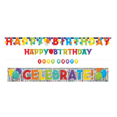 Vibrant Birthday Celebration Banner Set - Pack of 6