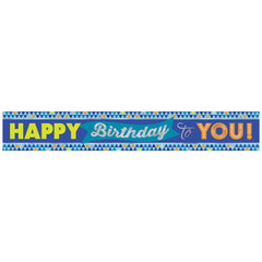 True Blue Happy Birthday Banner - Pack of 3