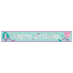 Mermaid-Themed Happy Birthday Banner - Pack of 12