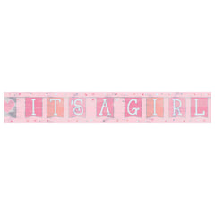 Lovely It's a Girl Baby Shower Banner - Pack of 12