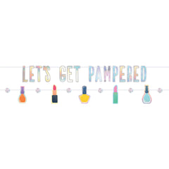 Spa Party 'Let's Get Pampered' Letter Banner Set - Case of 48