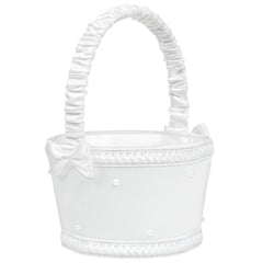 Pearl Flower Girl Basket, White, One Size, for Wedding - Case of 24