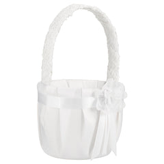 Sequin Flower Girl Basket, White, One Size, for Wedding - Pack of 2