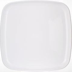 Square Plastic Reusable Serving Platter, White, 14-in - Pack of 3