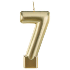 Metallic Gold Number 7 Birthday Candle - Case of 12