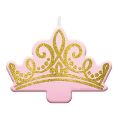 Glitter Princess Crown Birthday Candle - Pack of 6