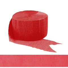 Vibrant Red Crepe Streamer Roll - 81 Feet - Pack of 4