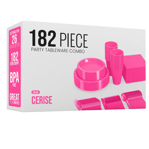 182 Piece Combo Set - Service For 26 - Cerise