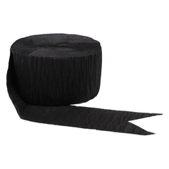 Classic Black Crepe Streamer - 81ft - Case of 72