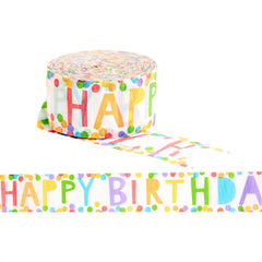 Happy Birthday Crepe Paper Streamer, Multi-Colored, 81-ft. - Pack of 4