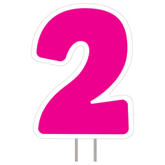 Vibrant Pink Number 2 Yard Sign - Pack of 3