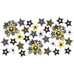 Awards Night Cutout Decorations, Black/Gold Stars, 14.25 inch, 30-ct - Pack of 12