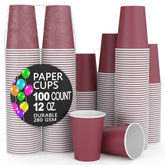 12 Oz. Burgundy Paper Cups | 100 Count