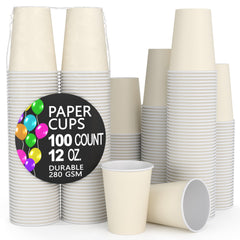 12 Oz. Ivory Paper Cups | 100 Count