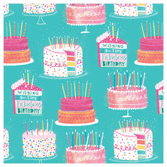 Festive Birthday Cakes Gift Wrap Roll - Pack of 2