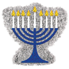 Mini Tinsel Menorah | 12 Count