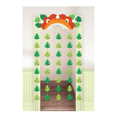 Dino-Mite Dinosaur Doorway Curtain, Green, 39 inch x 77 inch - Pack of 6