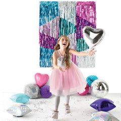 Sparkle Fringe Scene Setter, Silver/Purple/Blue, 7.2-inch, 3-pk - Pack of 6