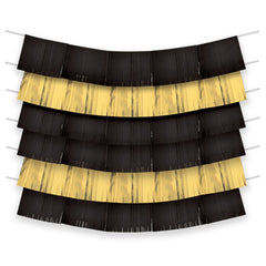 Elegant Black Fringe Backdrop Banner Kit for Any Occasion - Case of 24