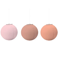 Paper Lanterns, Metallic Rose Gold & Pink, 3-ct - Case of 48
